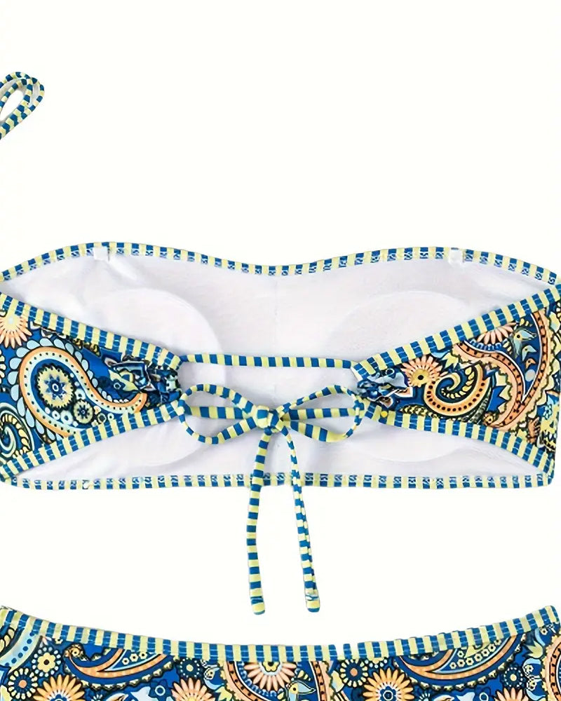 Maillot de Bain Deux Pièces Style Ethnique Imprimé