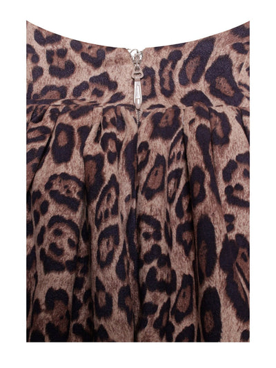 Robe bouffante dos nu à imprimé guépard