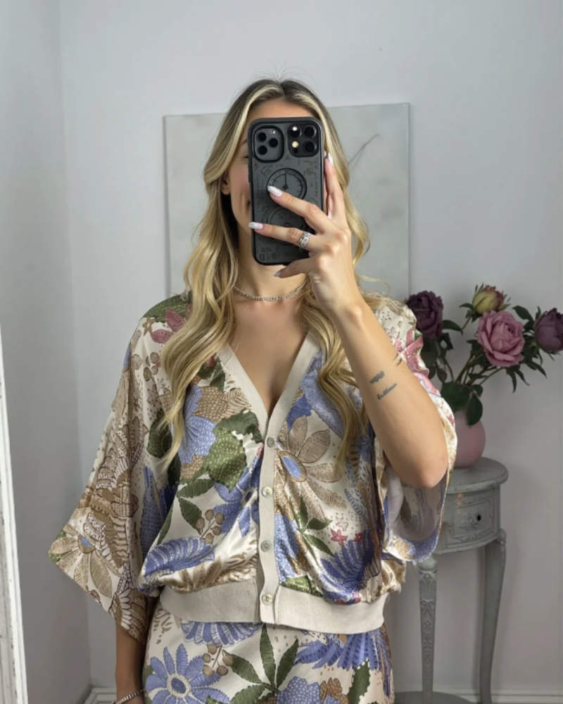 MAIAN - TOP EN SOIE À FLEURS