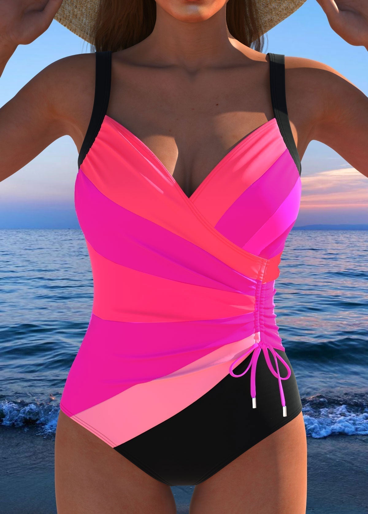 Maëlle™ | Maillot Coloré Cache-Cœur