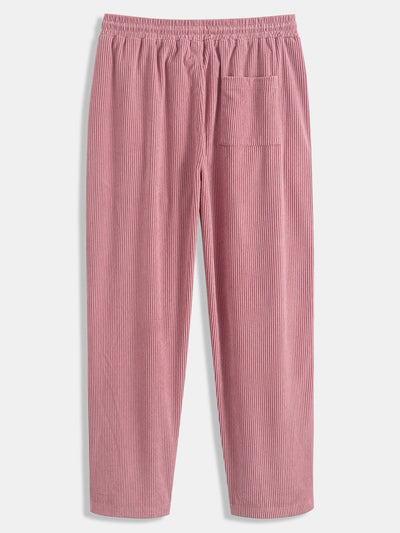 Chemise à capuche en velours côtelé colorblock coupe décontractée et pantalon droit en velours côtelé