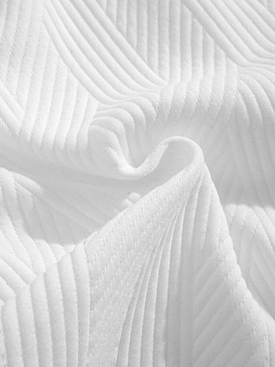 Débardeur à Capuche Jacquard Rayé avec Short Assorti