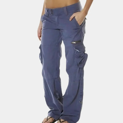 Pantalon cargo à poches larges contrastées pour Femmes – Arlene
