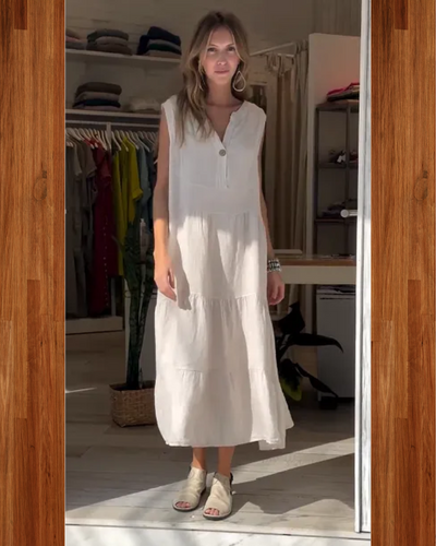 AROMEA - Robe en Lin Sans Manches