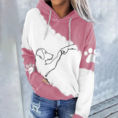 Sweat à capuche tendance ample avec impression numérique