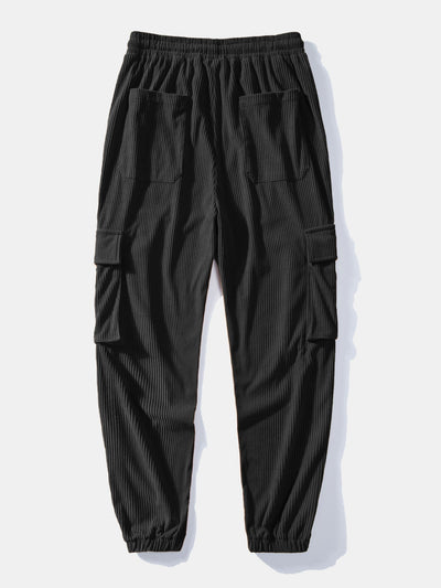 Sweat à capuche en peluche à imprimé aztèque et pantalon de jogging cargo en velours côtelé à cordon de serrage