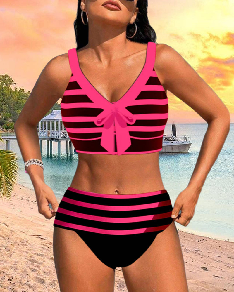 Calypso™ | Bikini taille haute à rayures