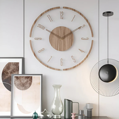 Nock - Grande horloge murale de salon en acrylique et bois