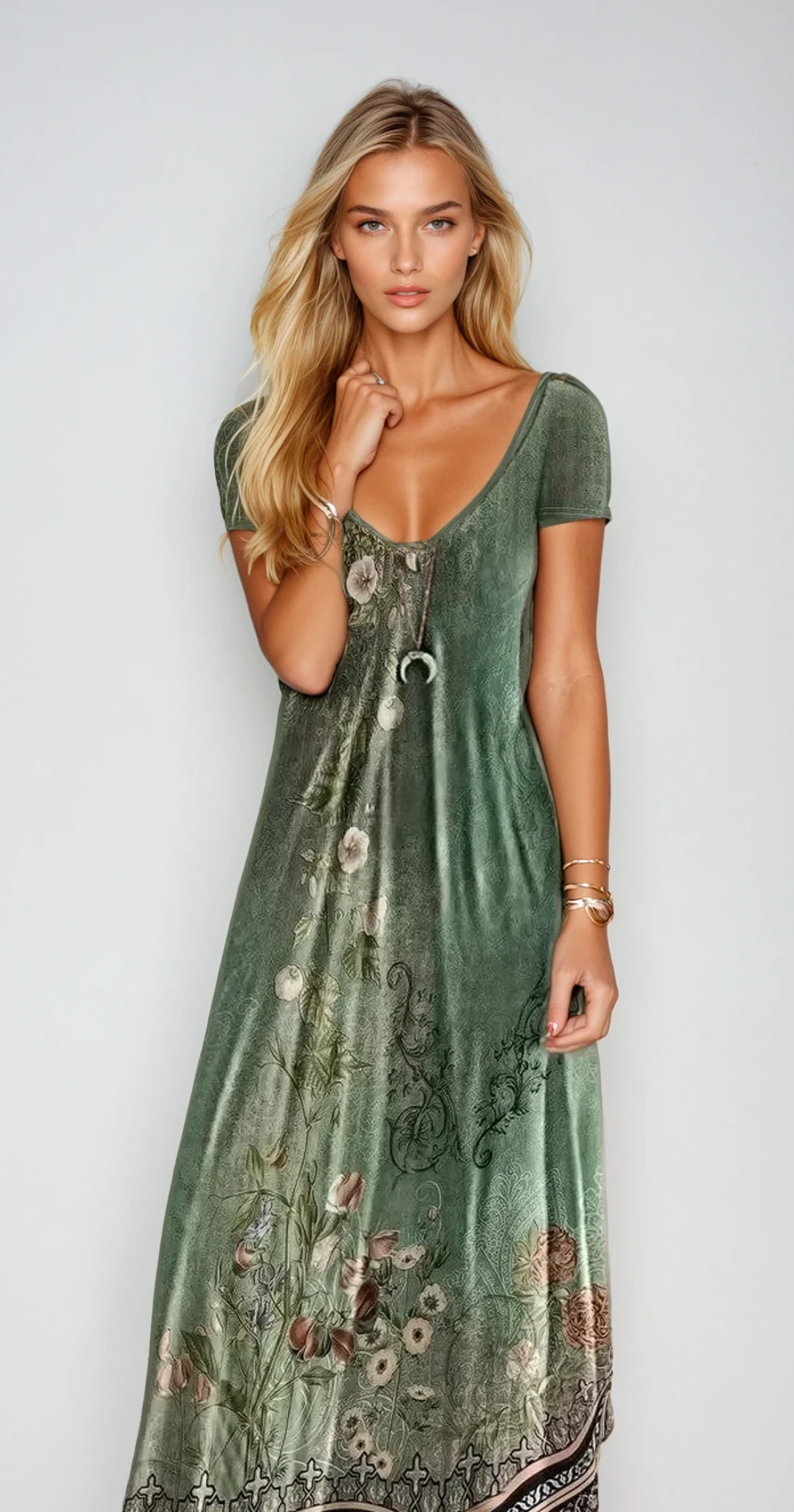 Geneviève - Robe À Fleurs Élégante Pour Les Occasions Spéciales