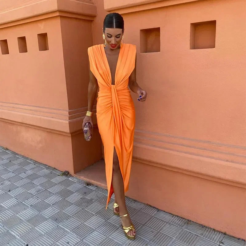 Selena™ | Robe Fendue Satinée