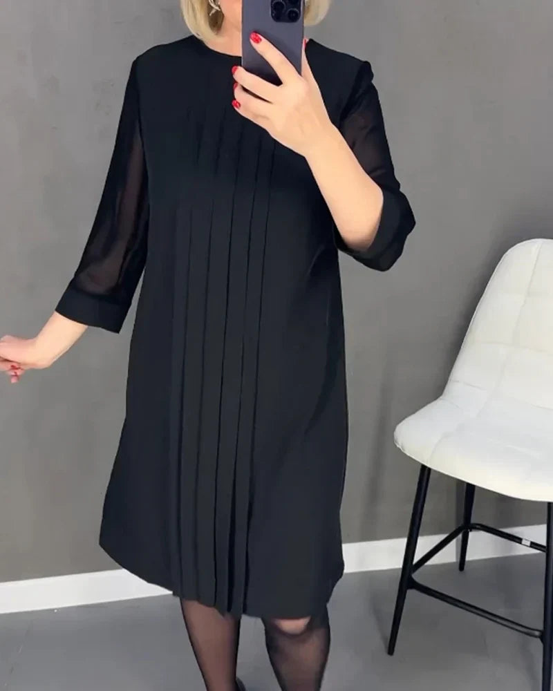 Elize™ | Robe plissée en tissu tricoté