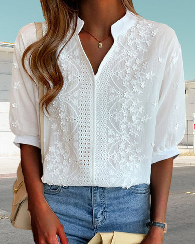 Yara | Chemise blanche à manches bouffantes