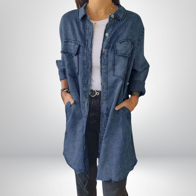 Liv - Veste en denim à manches longues avec col classique