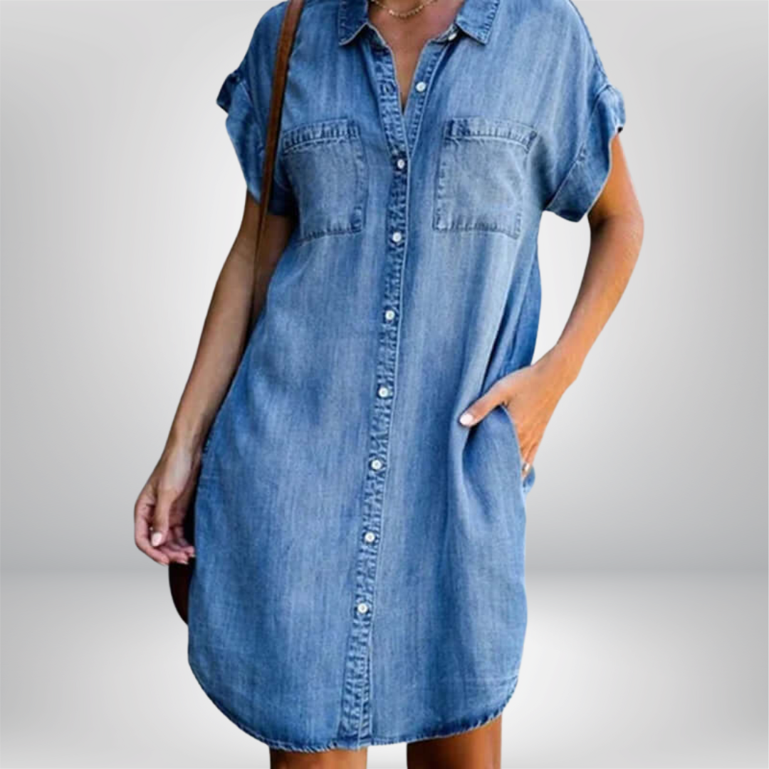 Carina - Robe en Denim Décontractée