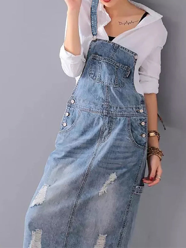 SEVERINE | Robe trench en denim avec fente - Intemporelle et résistante