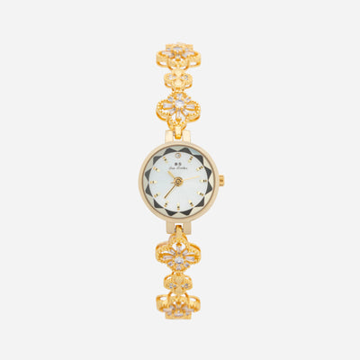 Elara™ | Montre Élégante à Finition Dorée et Design Ludique