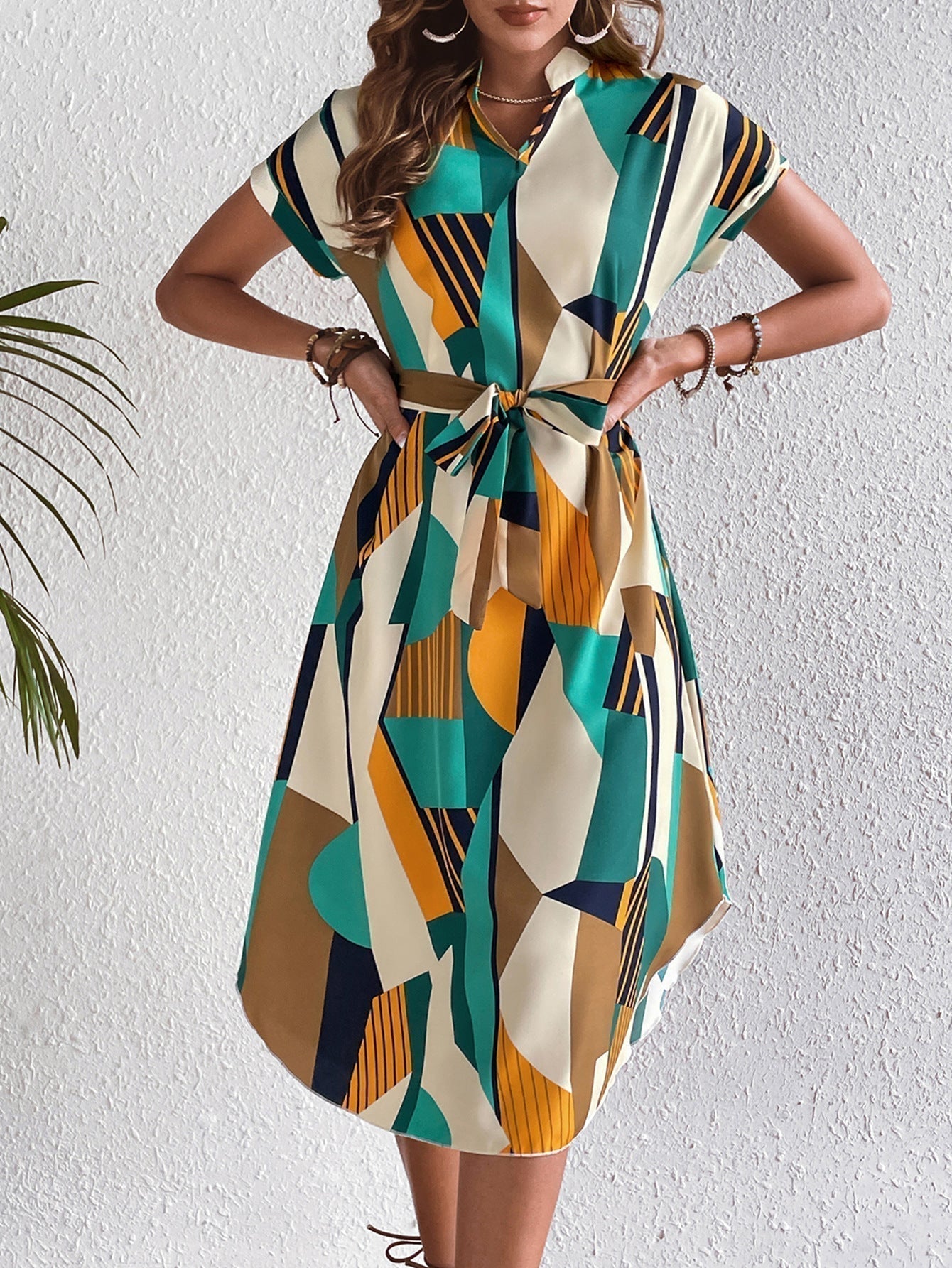 Robe Chemise Colorée | Imprimé Géométrique | Légère & Audacieuse
