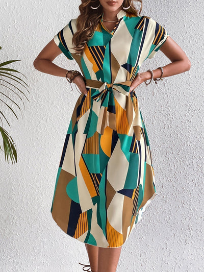 Robe Chemise Colorée | Imprimé Géométrique | Légère & Audacieuse