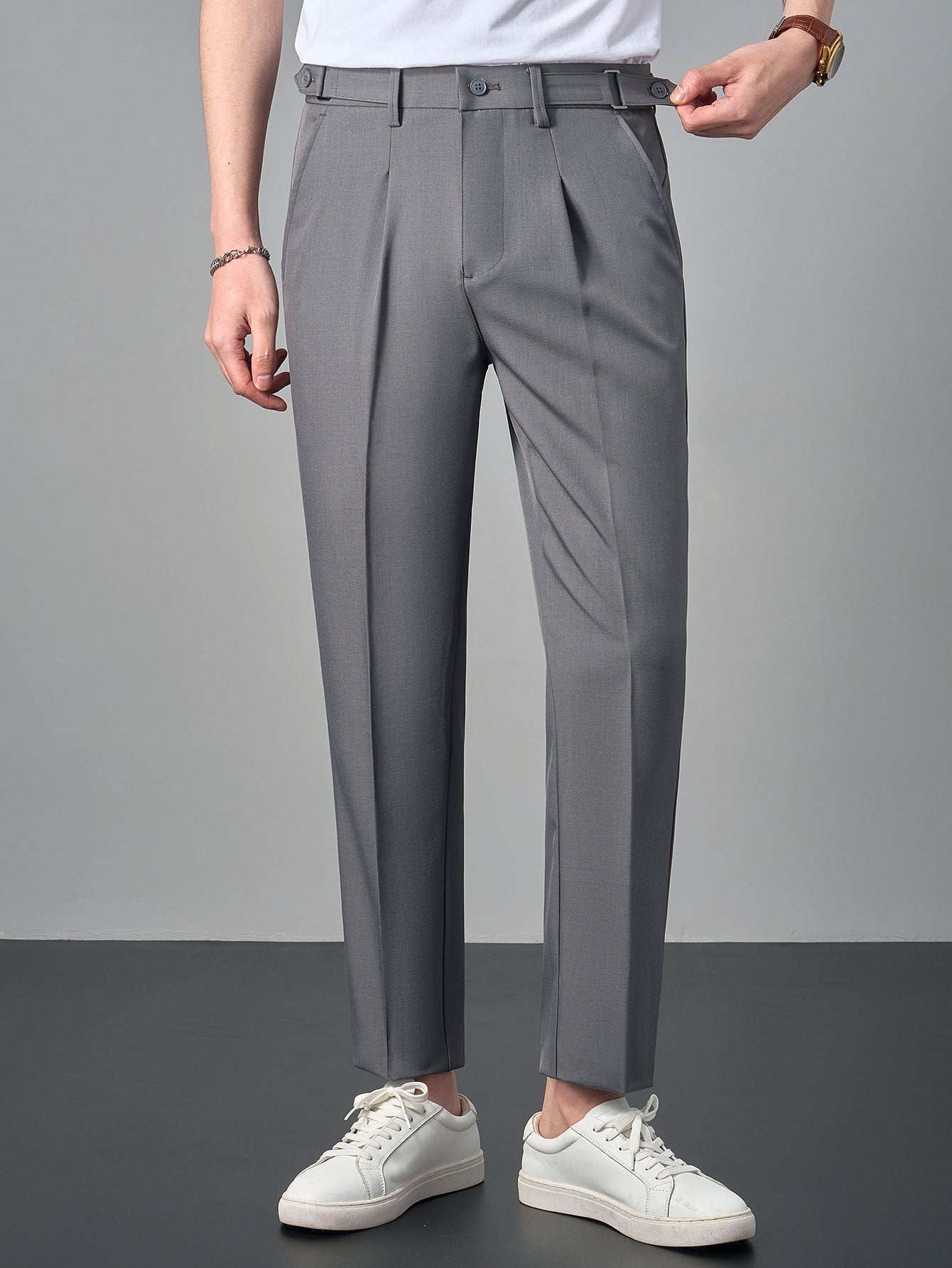 Pantalon Fuselé Élégant à Taille Mi-Haute