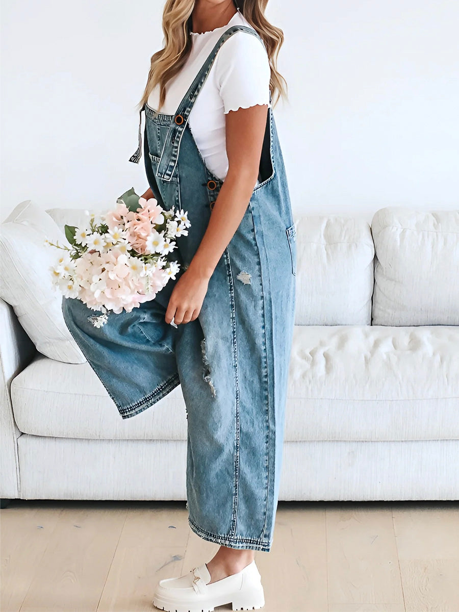 JANNIKE | Pantalon large en jean pour femme