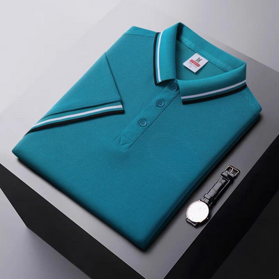 Polo homme – Coupe droite – Tissu respirant – Col rayé élégant casual