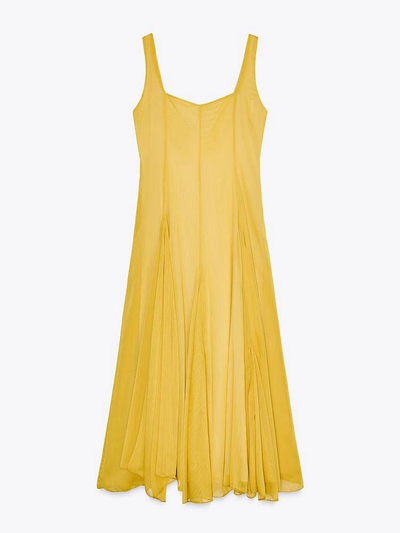 Robe Longue Élégante avec Décolleté Carré et Bretelles