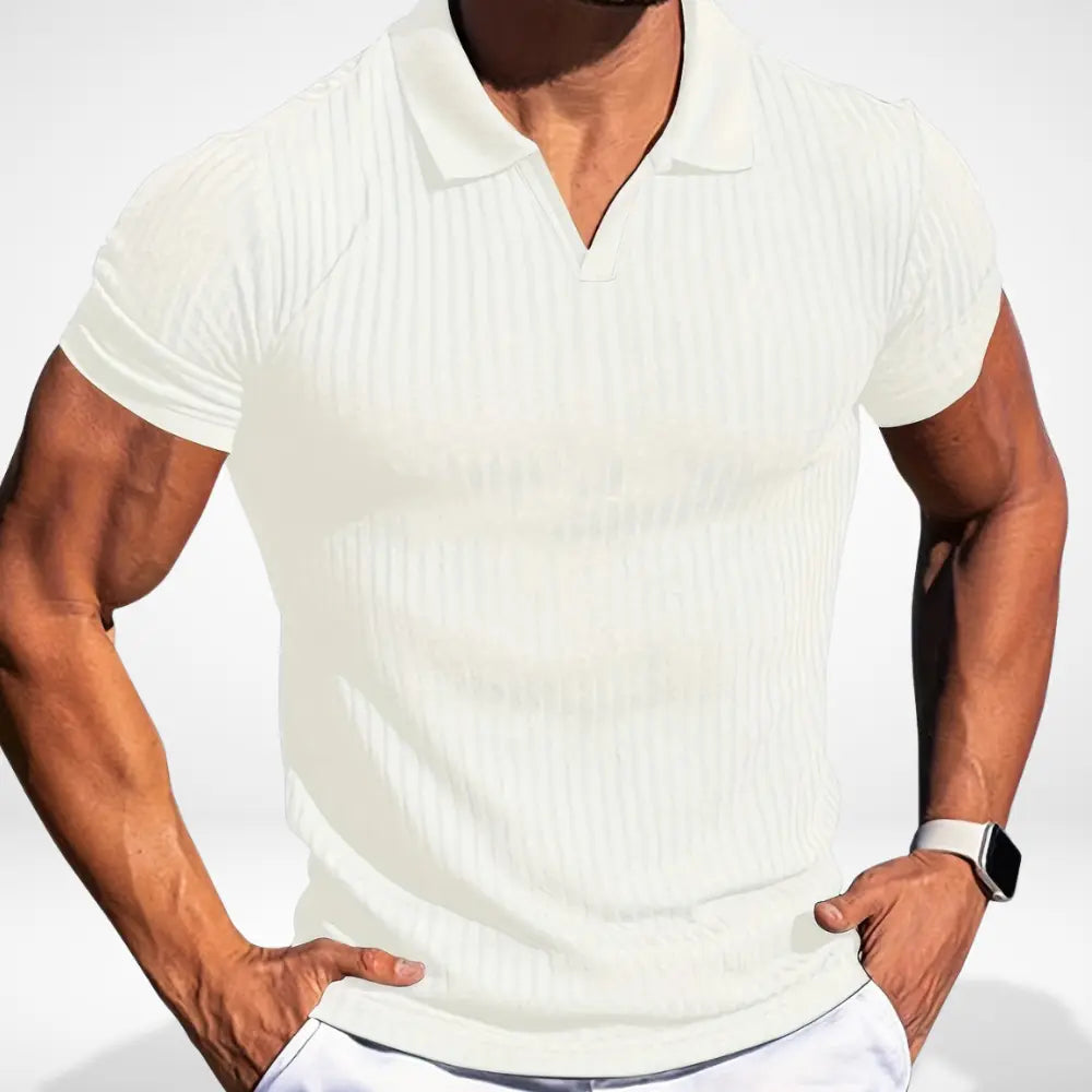 Polo à rayures côtelées ajusté pour Homme – Mccoy