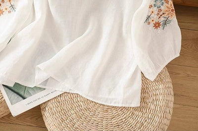 Haut brodé en coton de qualité supérieure