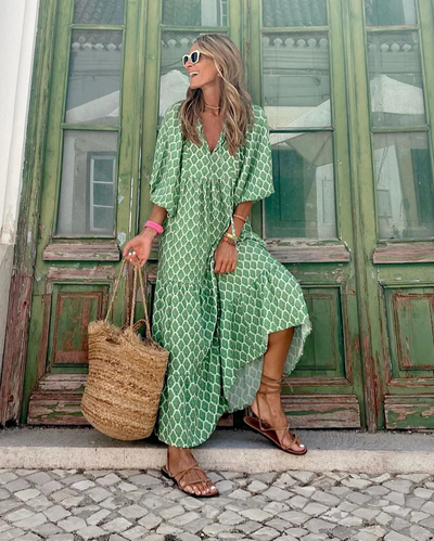 Elin | Robe Maxi en Coton Style Bohème