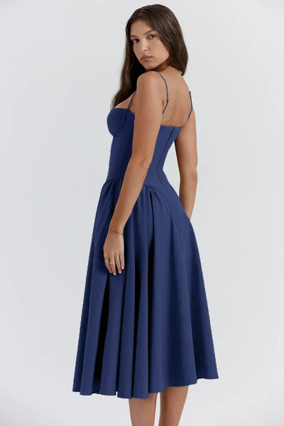 Éléanor - Robe D'Été Midi Chic Corsaire Pour Les Occasions Spéciales