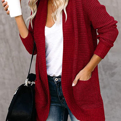 Gilet Femme – Maille Douce – Coupe Décontractée – Manches Longues – Ouverture Libre