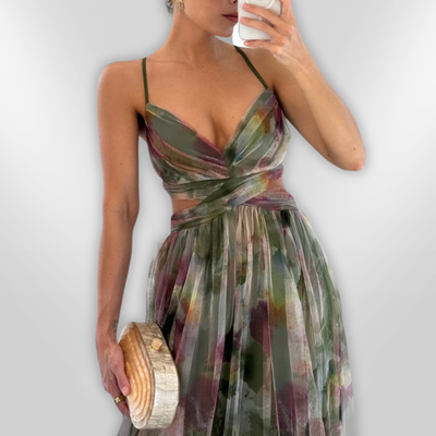 ELÉNA | Robe Longue Élégante à Imprimé Floral