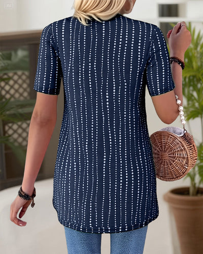 Top Navetteur Casual Imprimé Faux Deux-Pièces