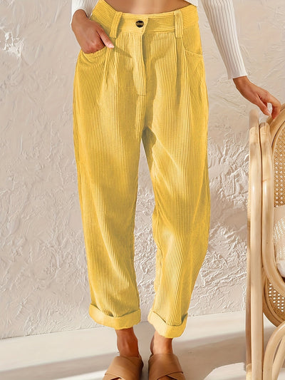 Beatrice | Pantalon Court Femme | Velours Côtelé