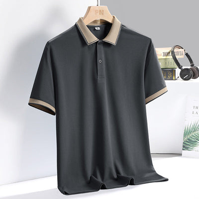 Polo homme – Coupe standard – Tissu respirant – Col contrasté – Manches courtes