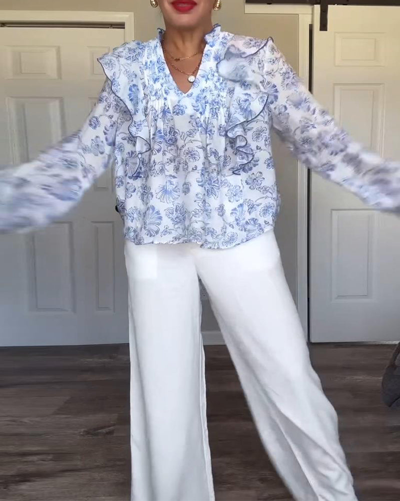 Blouse Mode Rue V-Cœur Volant