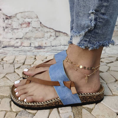 Isa - Sandales bleues à enfiler pour femmes pour un confort ultime