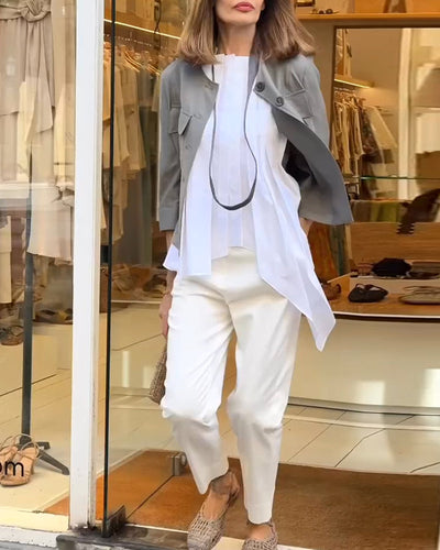 Blouse À La Mode Plissé Décontracté
