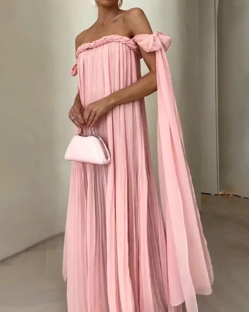 Robe élégante à lacets et épaules dénudées