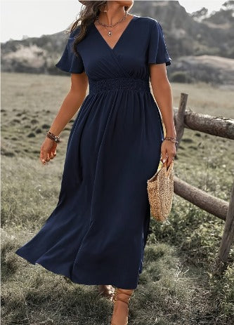 Léa - Elégante Robe D'Été Avec Décolleté En V
