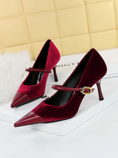 Escarpins Mary Jane élégants velours