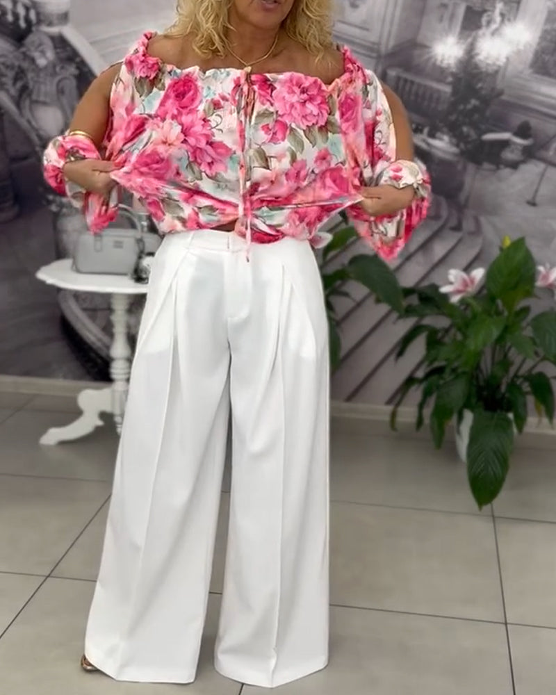 Blouse Sexy Off-Shoulder Imprimée