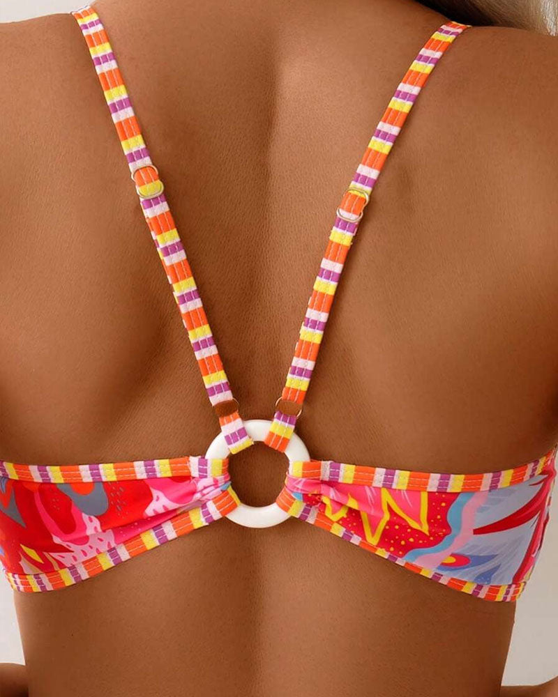 Maillot de bain style BH Haut de gamme Imprimé Triangle