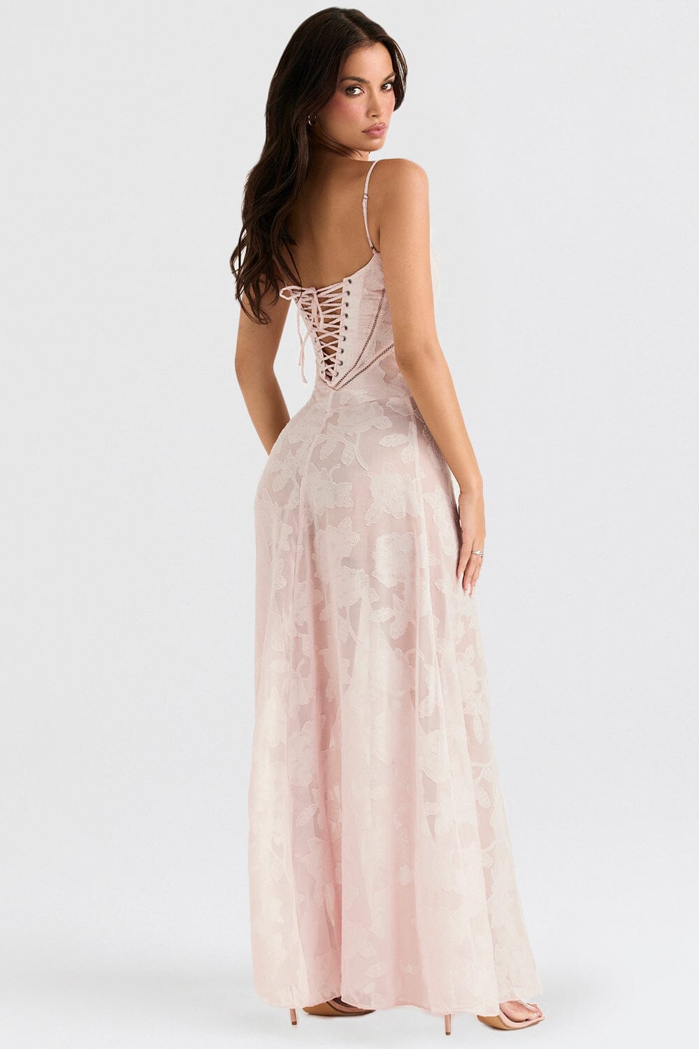 Robe Longue à Motifs Floraux | Élégance Romantique | Tissu Fluide