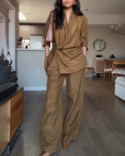 Ensemble deux pièces chemise et pantalon tendance