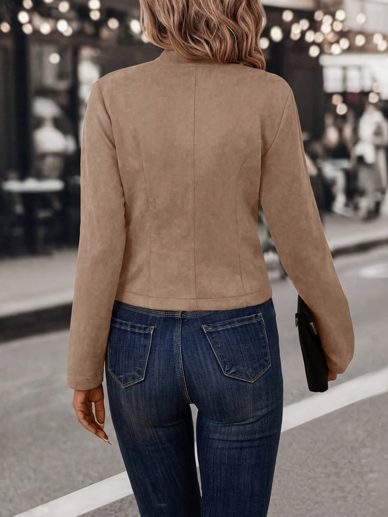 Doris - Chic Double-breasted Open Front Jacket for Women
