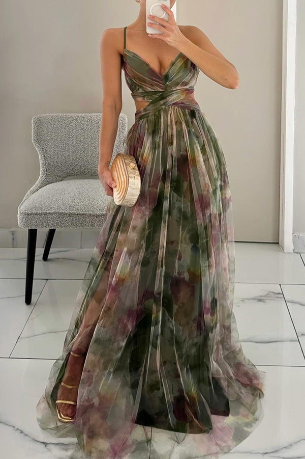 Chloé - Maxi robe charmante avec imprimé floral