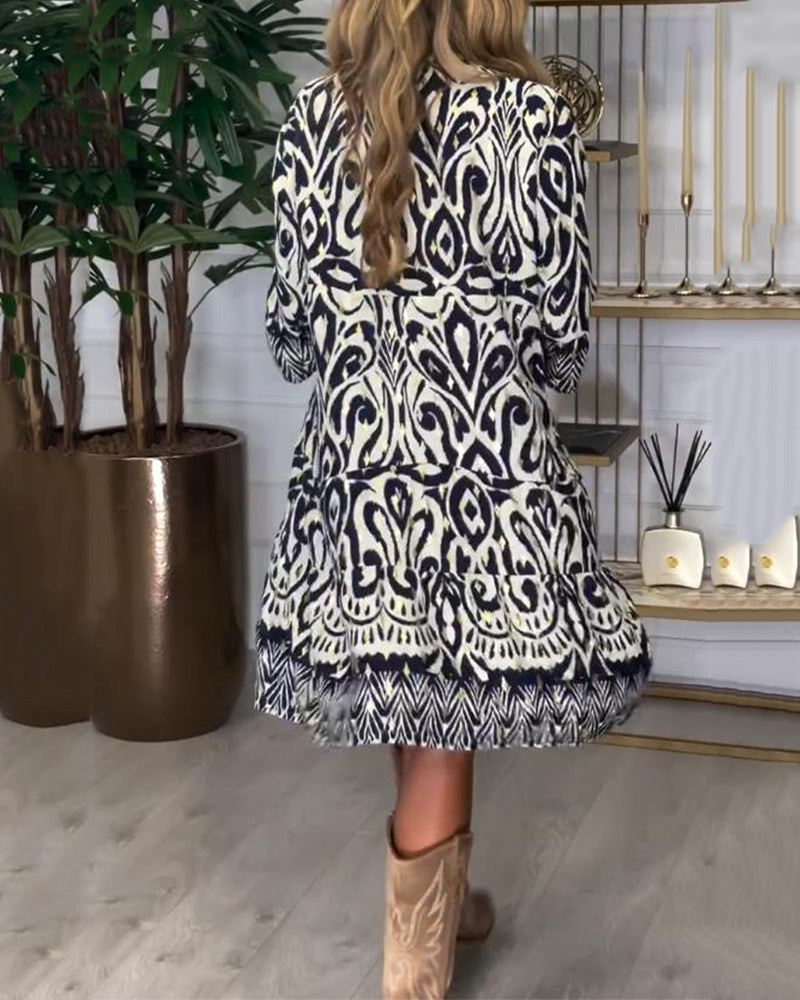 Robe Ample Imprimée Droite