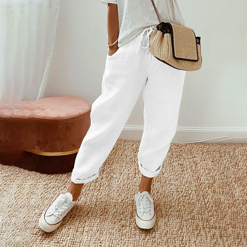 Sophie™ | Pantalon Décontracté en Lin Doux