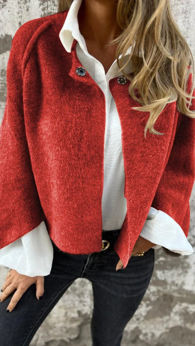 Celeste - Manteau en laine à col rond et manches longues